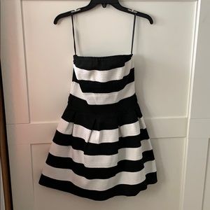 black & white striped dress